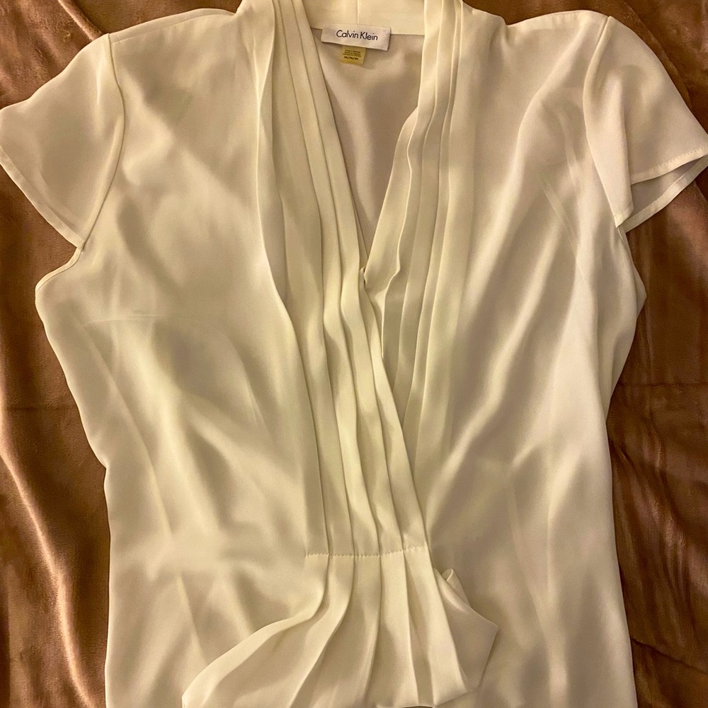 Sheer white Calvin Klein Blouse